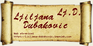 Ljiljana Dubaković vizit kartica